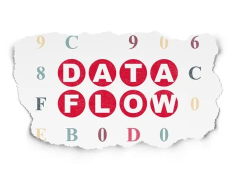 Information concept: Data Flow on Torn Paper background Stock Illustration