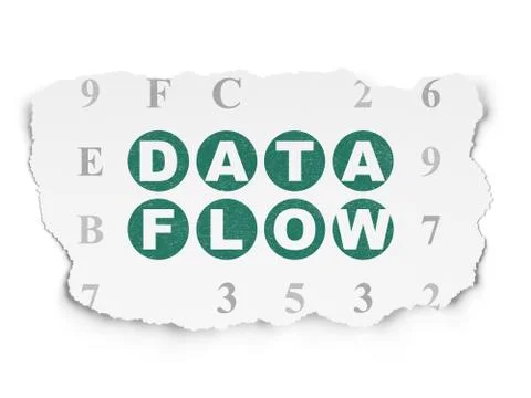 Information concept: Data Flow on Torn Paper background Stock Illustration