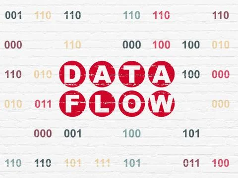 Information concept: Data Flow on wall background イラスト素材