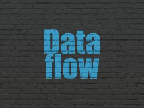 Information concept: Data Flow on wall background Stock Illustration
