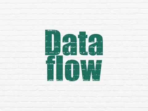 Information concept: Data Flow on wall background Stock Illustration