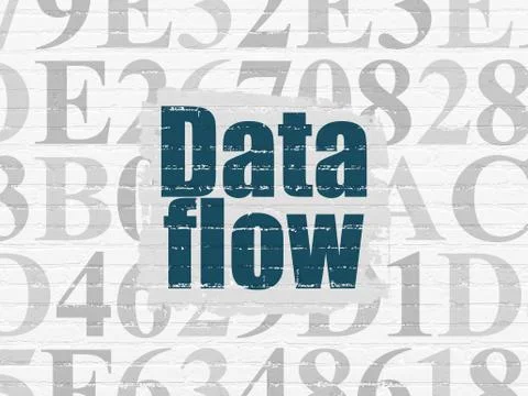 Information concept: Data Flow on wall background Illustrazione stock