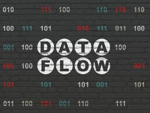 Information concept: Data Flow on wall background 스톡 일러스트
