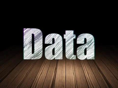 Information concept: Data in grunge dark room Stockillustratie