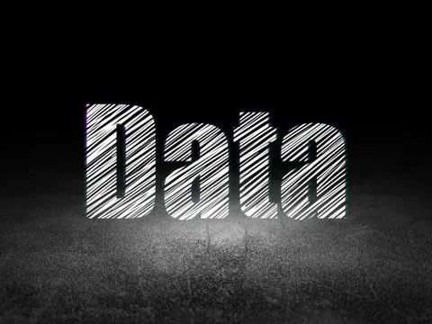 Information concept: Data in grunge dark room イラスト素材