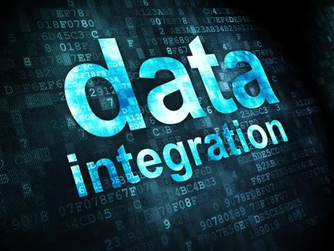 Information concept: Data Integration on digital background Illustrazione stock