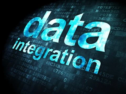 Information concept: Data Integration on digital background Stock Illustration