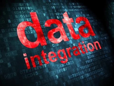 Information concept: Data Integration on digital background Illustrazione stock