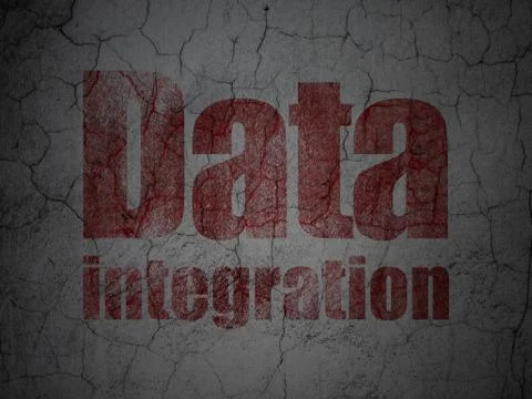 Information concept: Data Integration on grunge wall background Illustrazione stock