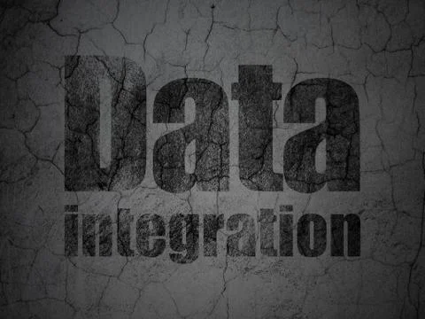Information concept: Data Integration on grunge wall background Illustrazione stock