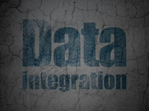 Information concept: Data Integration on grunge wall background Stock Illustration