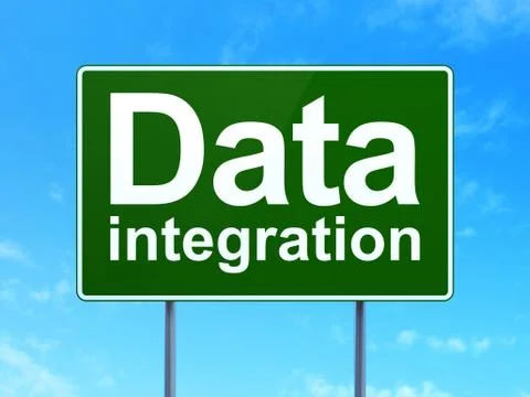 Information concept: Data Integration on road sign background Stock Illustration