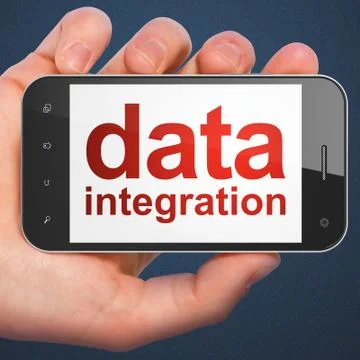 Information concept: Data Integration on smartphone Illustrazione stock