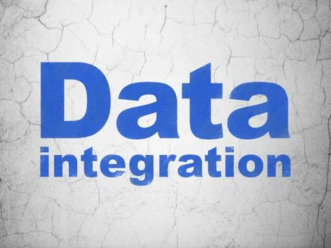 Information concept: Data Integration on wall background Illustrazione stock