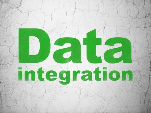 Information concept: Data Integration on wall background Stock Illustration
