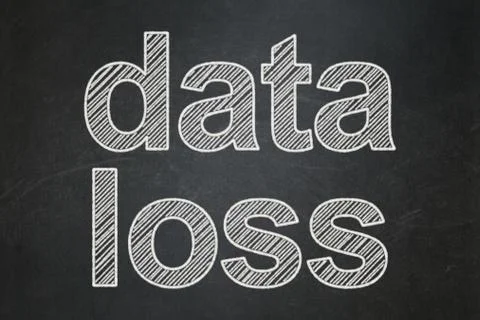 Information concept: Data Loss on chalkboard background 스톡 일러스트