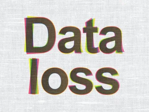Information concept: Data Loss on fabric texture background 스톡 일러스트