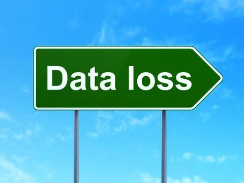 Information concept: Data Loss on road sign background Stock Illustration