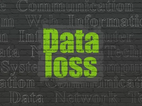 Information concept: Data Loss on wall background Illustrazione stock