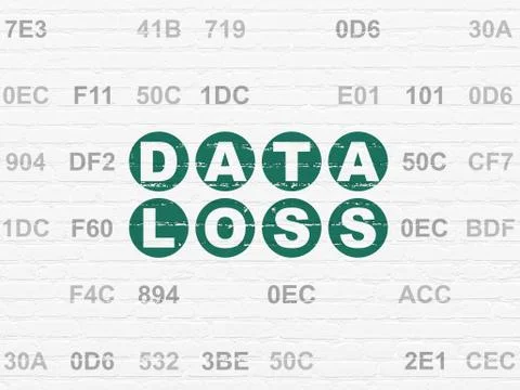 Information concept: Data Loss on wall background Illustrazione stock