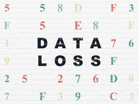 Information concept: Data Loss on wall background Illustrazione stock