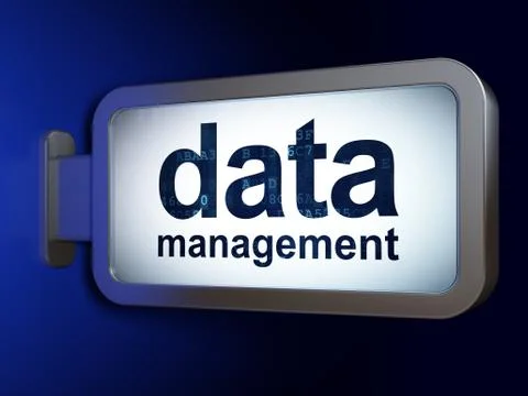 Information concept: Data Management on billboard background Stock Illustration