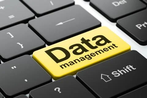 Information concept: Data Management on computer keyboard background 스톡 일러스트