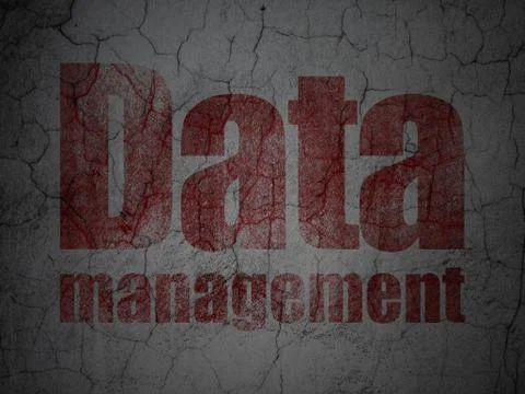 Information concept: Data Management on grunge wall background Illustrazione stock