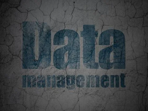 Information concept: Data Management on grunge wall background Stock Illustration
