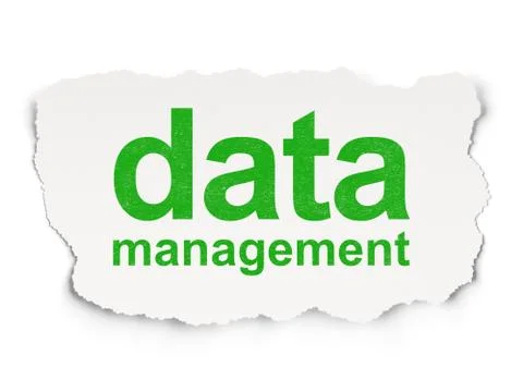 Information concept: Data Management on Paper background Stock Illustration