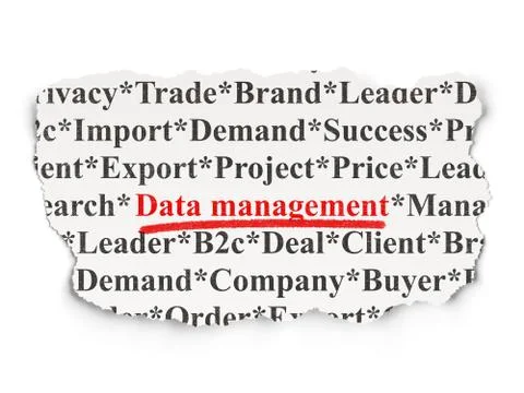 Information concept: Data Management on Paper background Stock Illustration