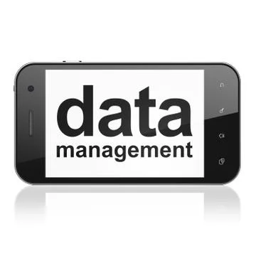 Information concept: Data Management on smartphone Illustrazione stock