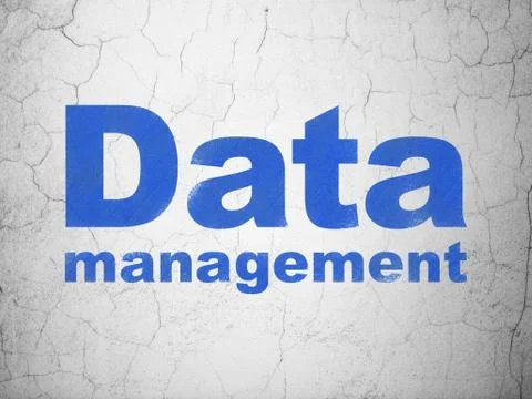Information concept: Data Management on wall background Illustrazione stock