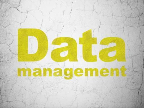 Information concept: Data Management on wall background Illustrazione stock