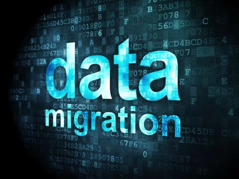 Information concept: Data Migration on digital background Stock Illustration