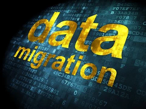 Information concept: Data Migration on digital background Stock Illustration