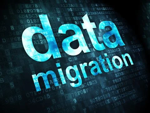 Information concept: Data Migration on digital background Stock Illustration