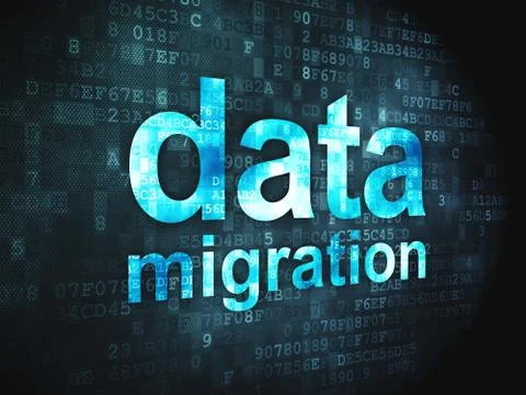 Information concept: Data Migration on digital background Stock Illustration