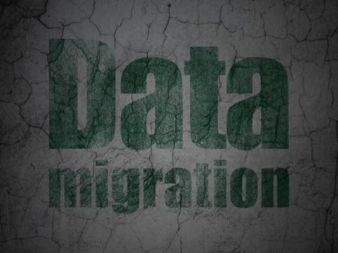 Information concept: Data Migration on grunge wall background Stock Illustration