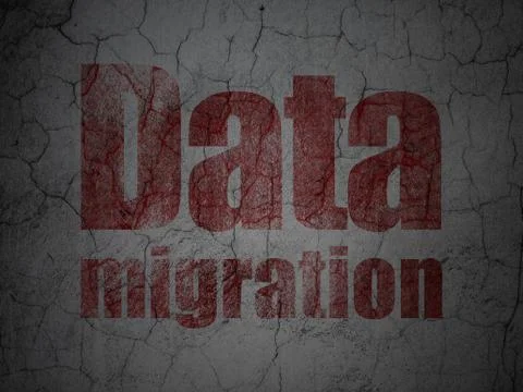 Information concept: Data Migration on grunge wall background Stock Illustration