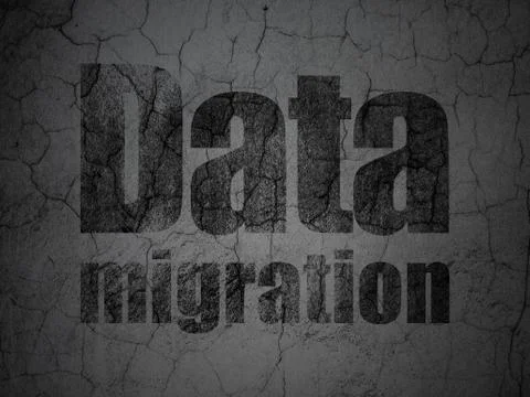 Information concept: Data Migration on grunge wall background Stock Illustration