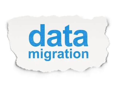 Information concept: Data Migration on Paper background Stock Illustration