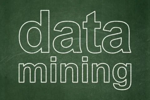 Information concept: Data Mining on chalkboard background Illustrazione stock