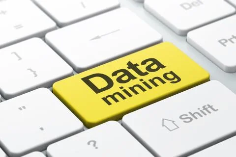 Information concept: Data Mining on computer keyboard background Illustrazione stock