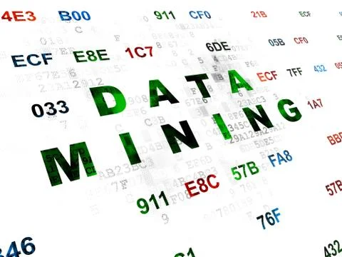 Information concept: Data Mining on Digital background 库存插图