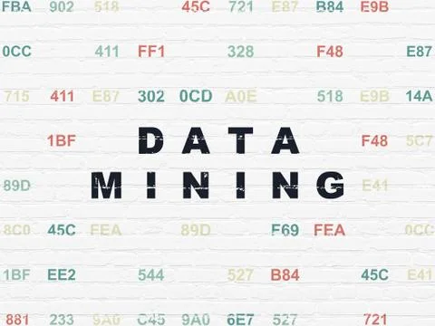Information concept: Data Mining on wall background Illustrazione stock