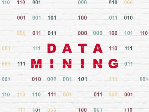 Information concept: Data Mining on wall background Stock Illustration