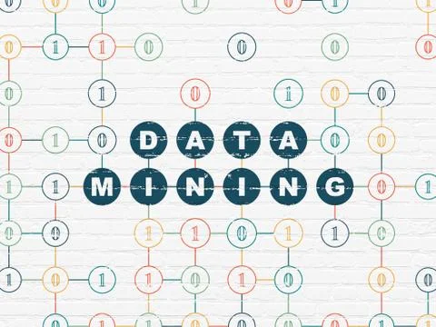 Information concept: Data Mining on wall background Stock Illustration