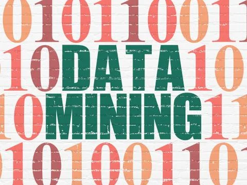 Information concept: Data Mining on wall background Illustrazione stock
