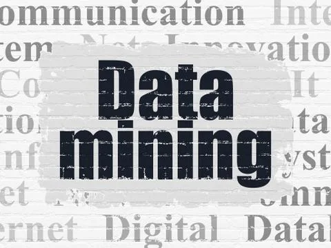 Information concept: Data Mining on wall background Stock Illustration